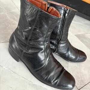 Vintage Black Genuine Leather Ankle Boots Men's 9.5 D